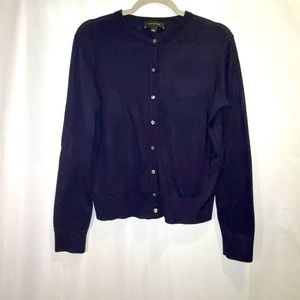 Ann Taylor Navy long sleeve cardigan Size Large EUC